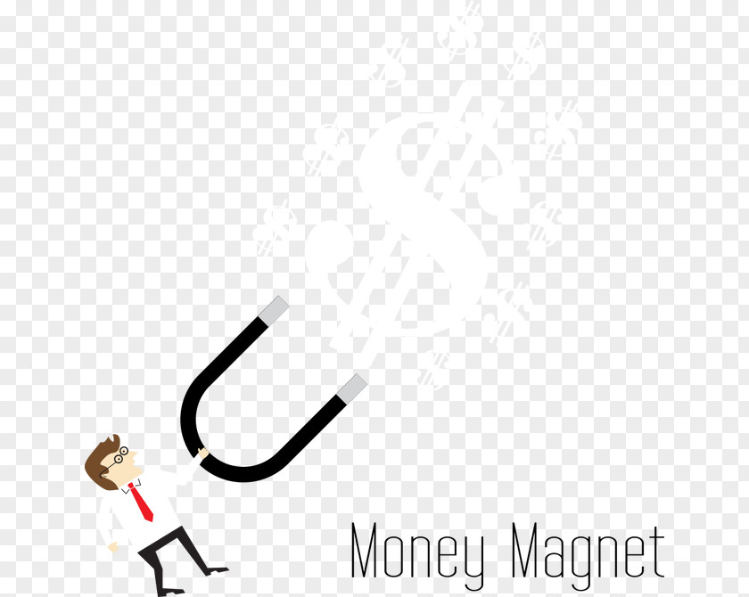 Vector Man Magnet Money Photography Clip Art PNG