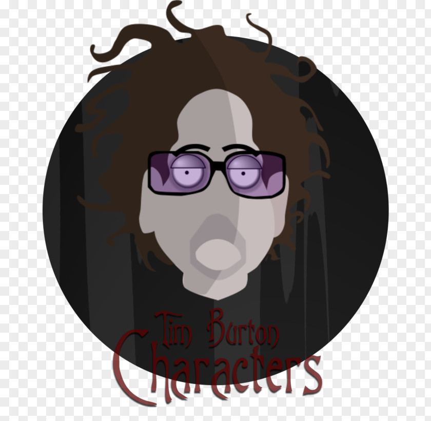 Tim Burton Animated Cartoon Glasses Illustration Font PNG