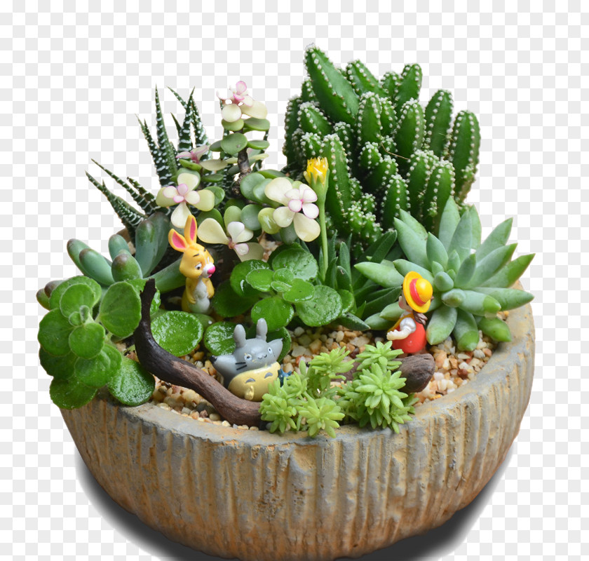 Circular Stone Pot Flowerpot Bonsai Vase PNG
