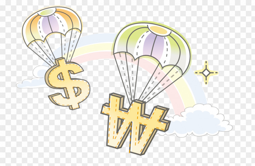 Drifting Into The Sky Symbol Parachute Finance Illustration PNG