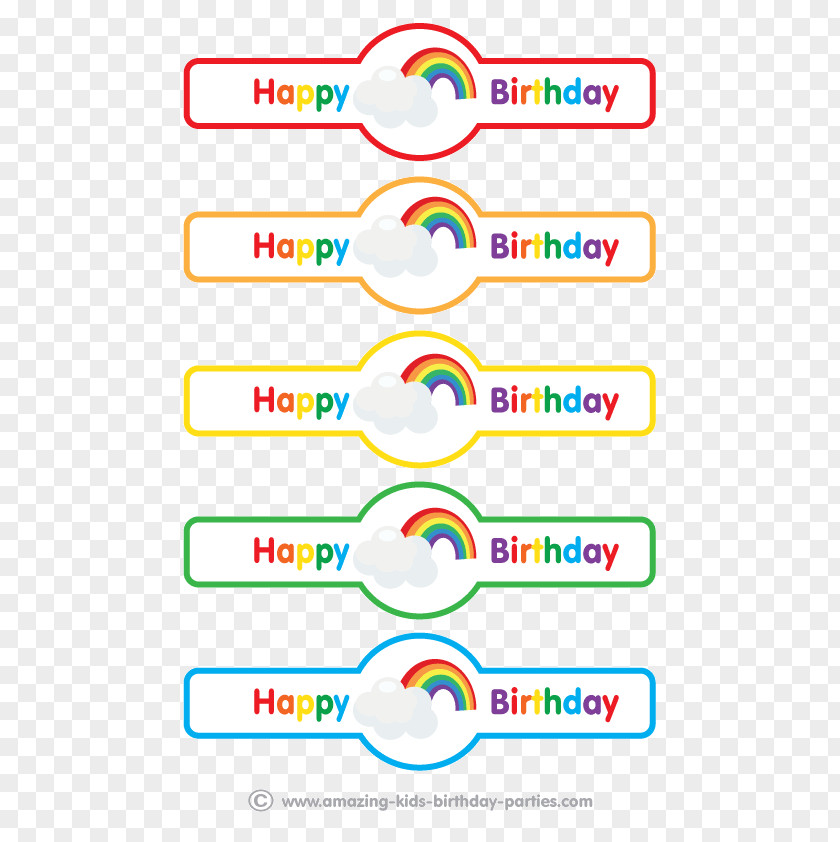 Rainbow Birthday Children's Party PNG