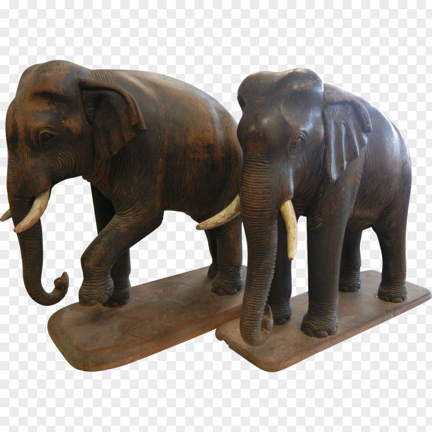 Thai White Elephant Decoration African Sculpture Wood Carving Statue PNG
