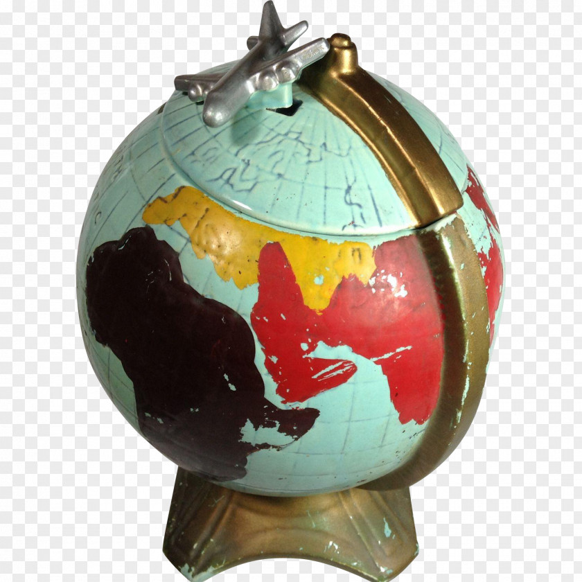 Globe McCoy Pottery Airplane Sphere PNG