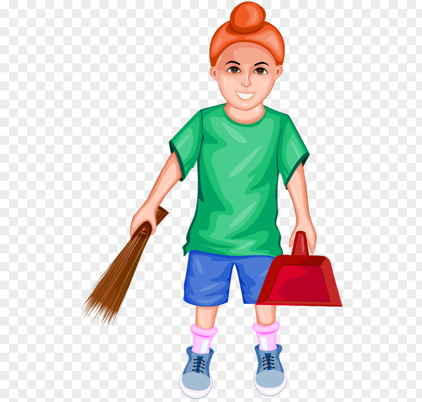 Meatball Head Woman Cleaning Illustration PNG