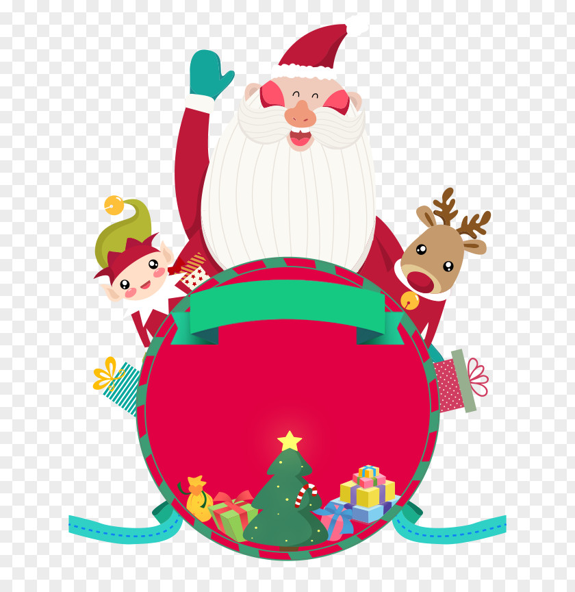 Santa Claus Christmas Ornament Reindeer Clip Art PNG