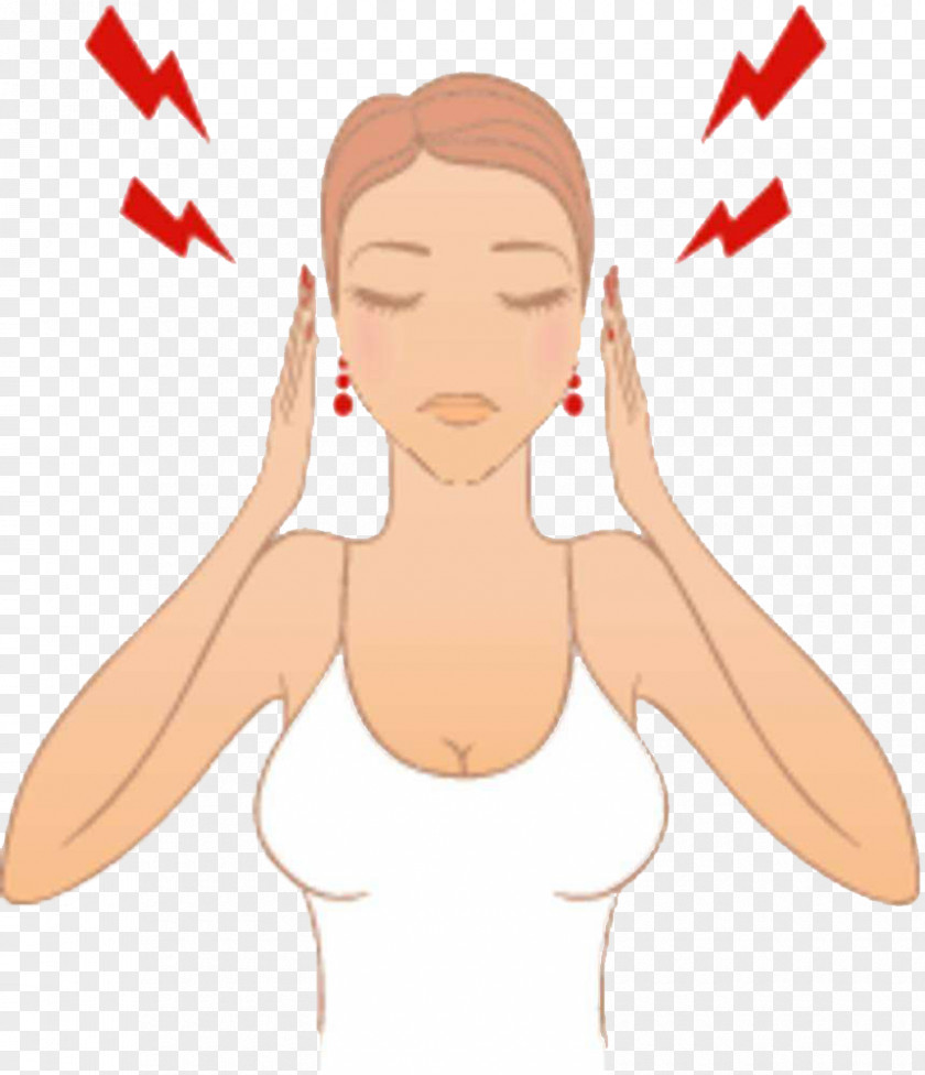 The Lady Moves Her Hands With Lightning Headache Pain Migraine Pharmaceutical Drug Clip Art PNG