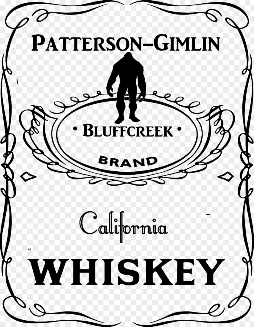 Bigfoot Jack Daniel's Tennessee Whiskey Distilled Beverage Label PNG