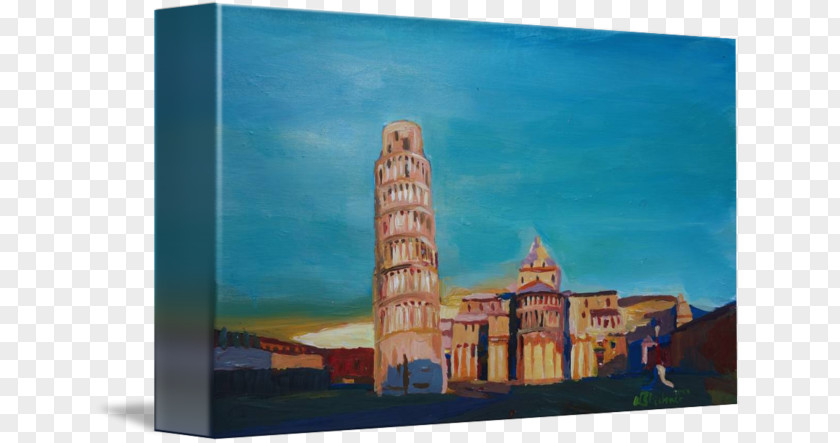 Leaning Tower Painting Pisa Landmark Theatres Modern Art PNG