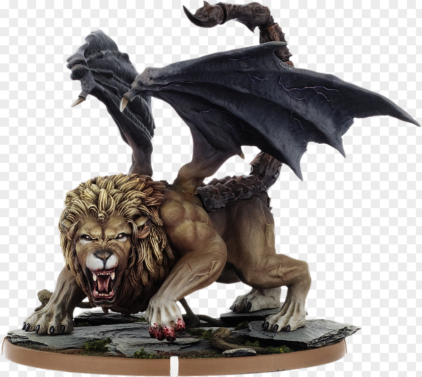 Dragon Miniature Figure Manticore Dungeons & Dragons Chainmail PNG