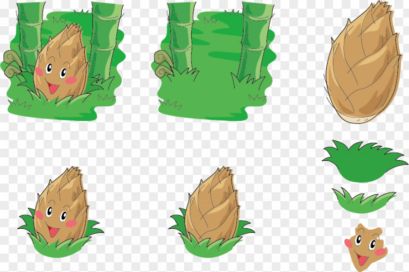 Expression Vector Bamboo Shoots Shoot Vegetable Asparagus Cartoon PNG