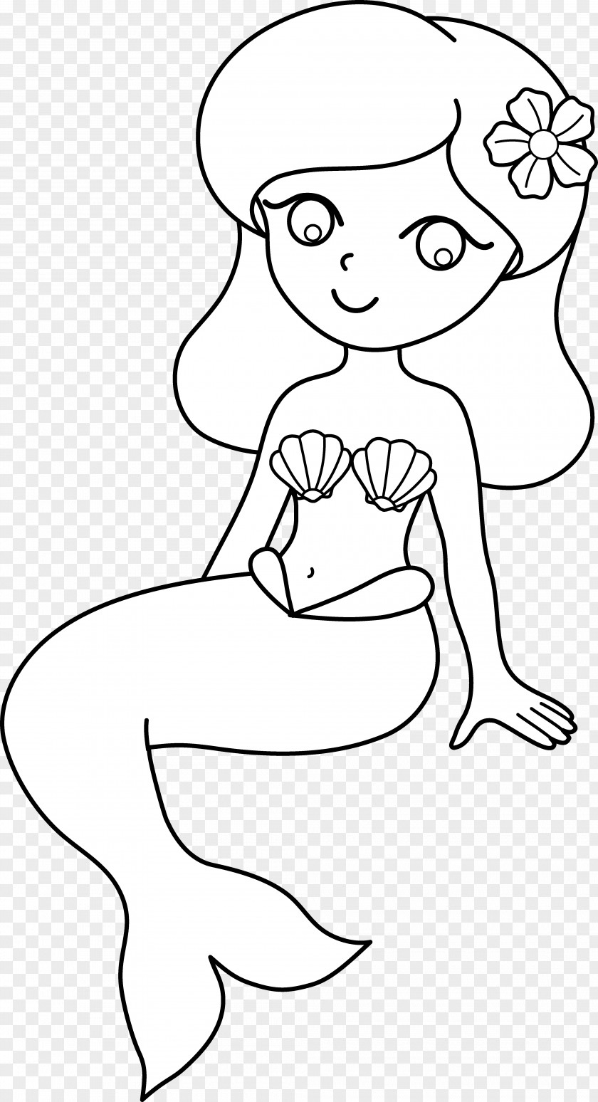 Mermaid Drawing Cliparts Black And White Clip Art PNG