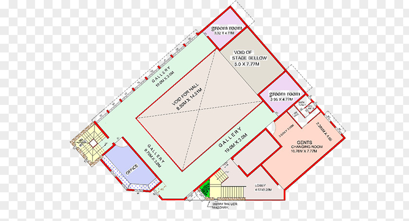 Community Hall Line Angle Diagram PNG