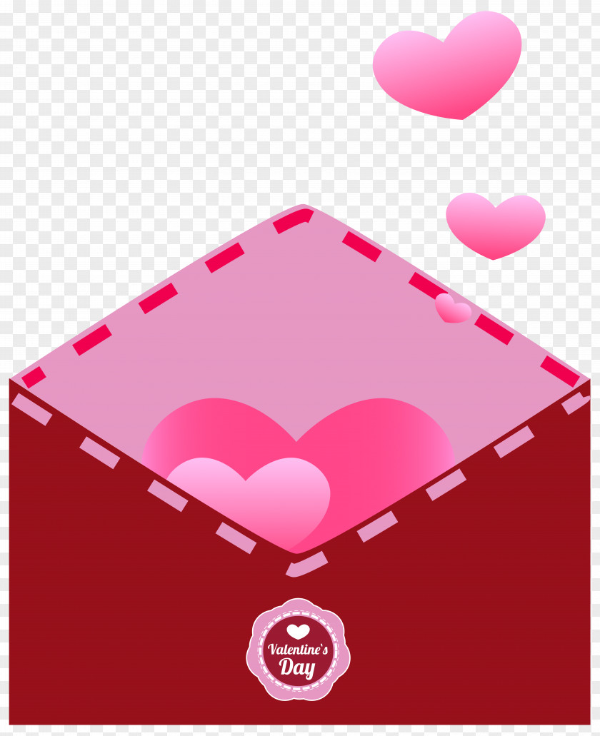 Envelope With Hearts Transparent PNG Clip Art Image Valentine's Day Heart PNG