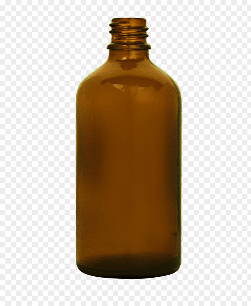 Glass Bottle Caramel Color Liquid PNG