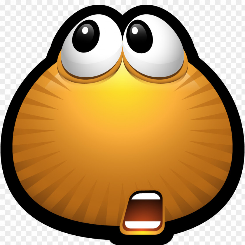 Shocked Happy Face Emoticon Smiley Monster Icon PNG