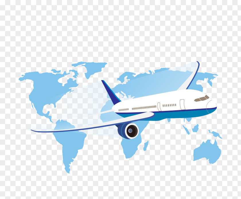 Airplane World Map PNG