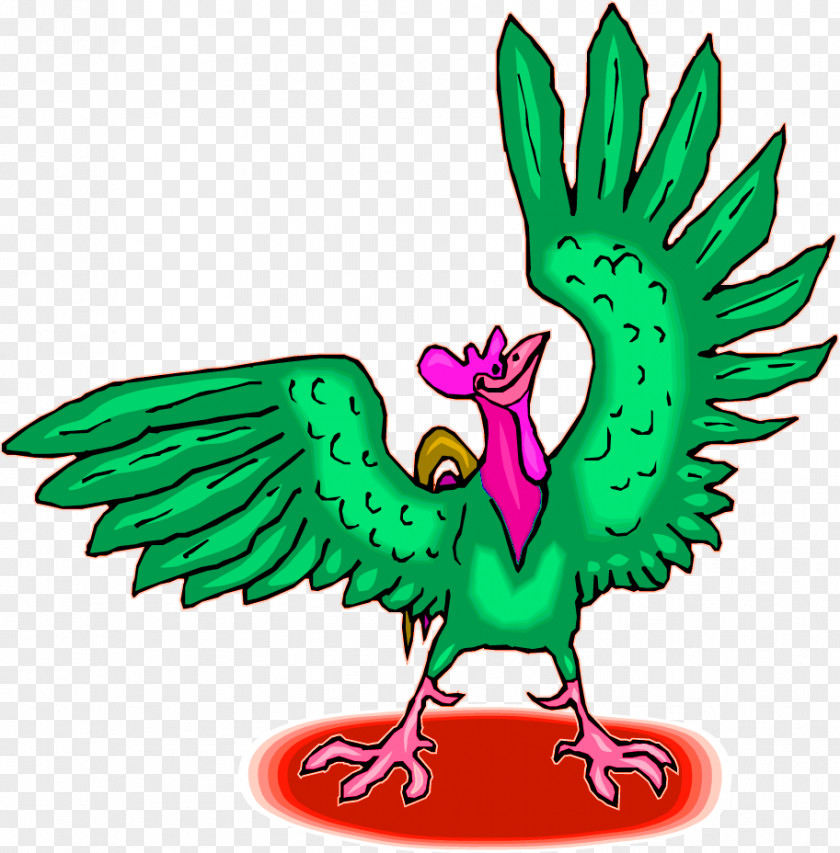 Green Cock Chicken Rooster Poultry Gratis PNG