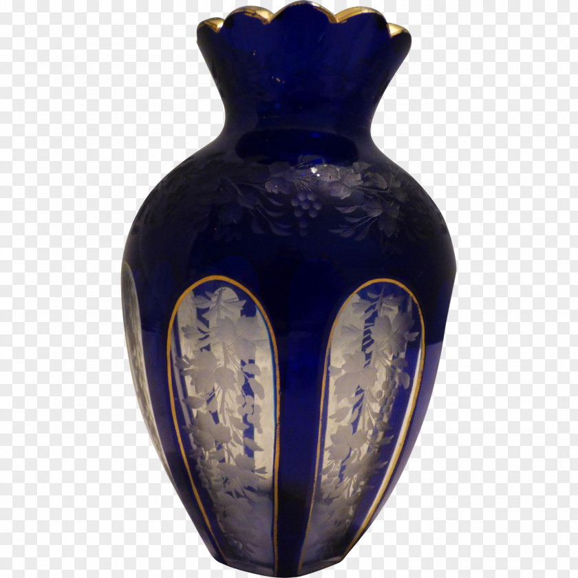 Vase Ceramic Urn Cobalt Blue PNG