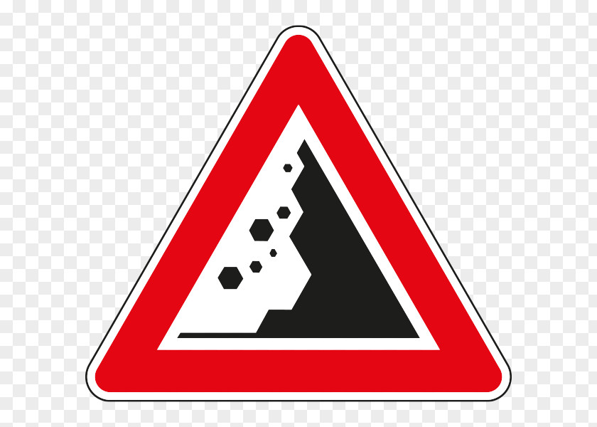 Rock Traffic Sign Rockfall Warning Safety PNG