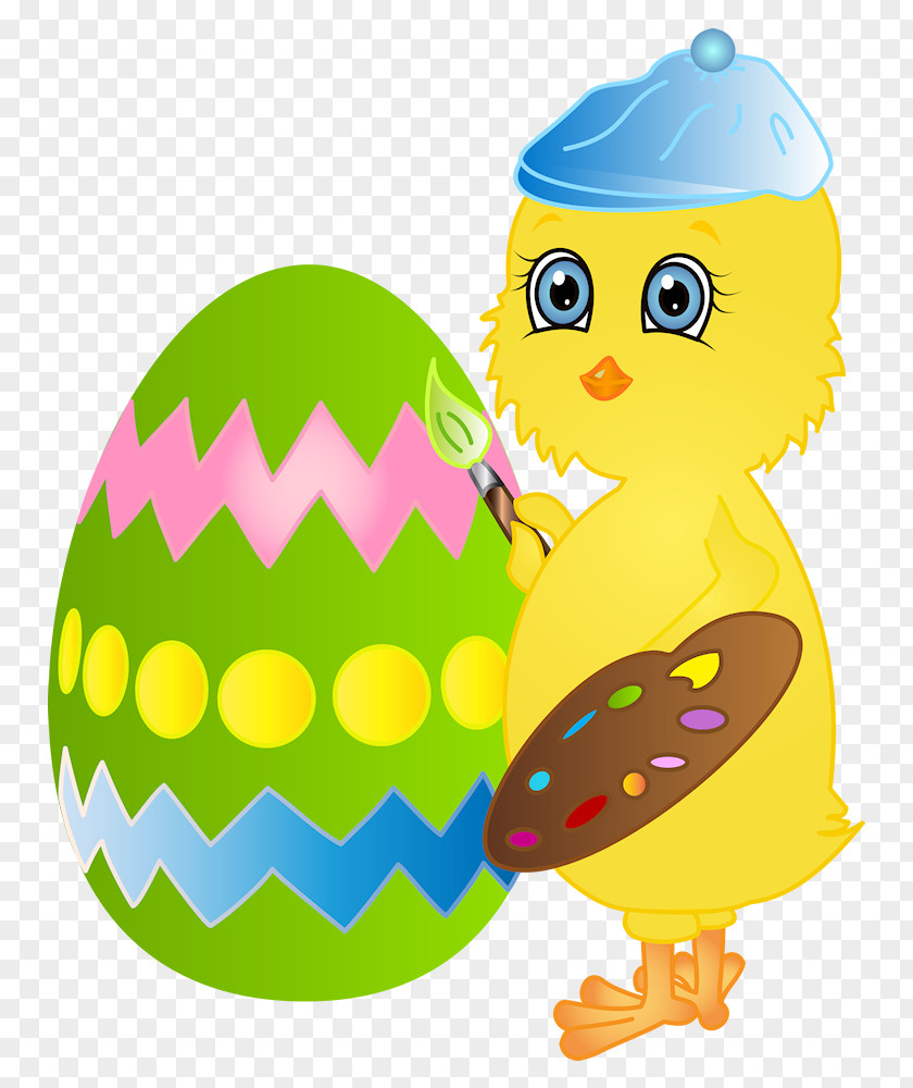 Watercolor Chicken Easter Egg Decorating Clip Art PNG