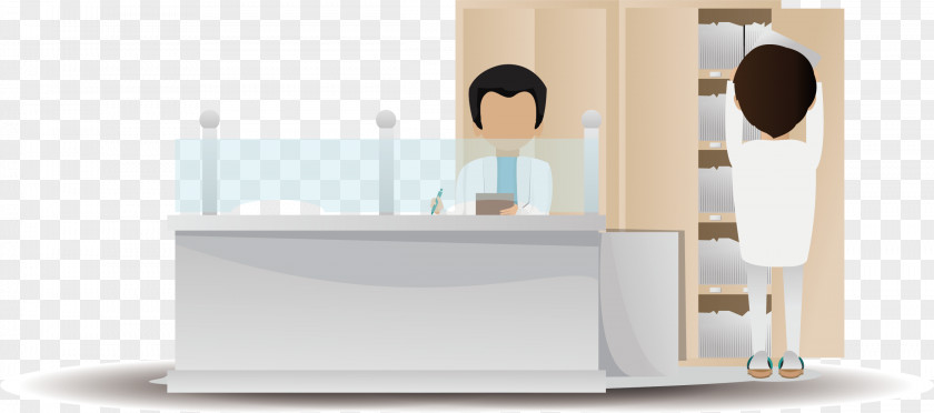 A Male Doctor At Work Cartoon Illustration PNG