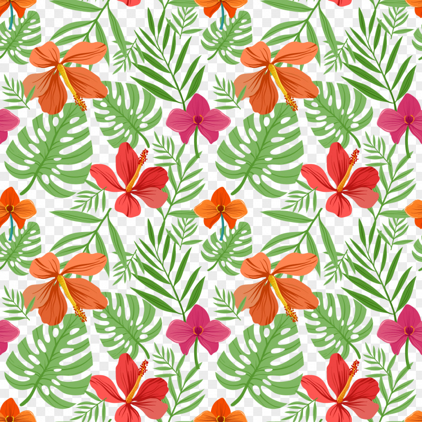 Orange Hibiscus Vector Material IPhone 7 Floral Design Flower Pattern PNG