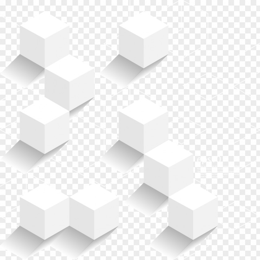 White Cube Design Material PNG