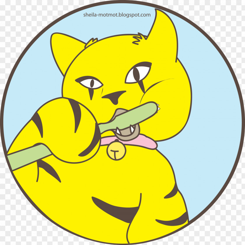 Yellow Cat Whiskers Emoticon Smiley Clip Art PNG