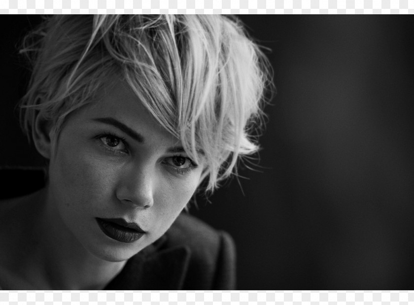 Actor Michelle Williams Black And White Photography Portrait PNG