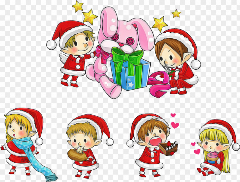 Cartoon Christmas Happy Sticker Eve PNG