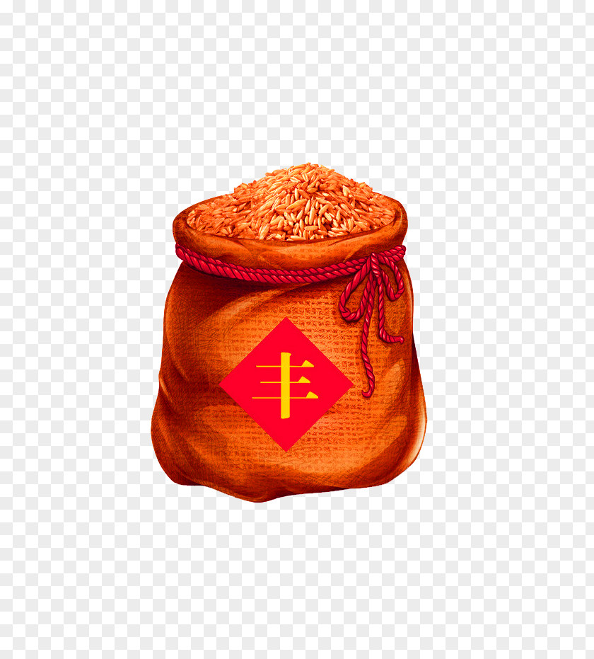 Orange Grain Decoration Pattern Rice Cereal Grauds Bag PNG