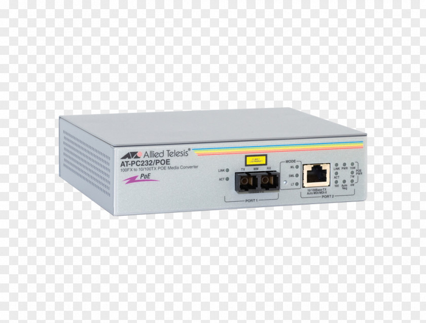 Poe Wireless Access Points Optical Fiber Allied Telesis AT PC232/POE Media Converter Computer Network PNG