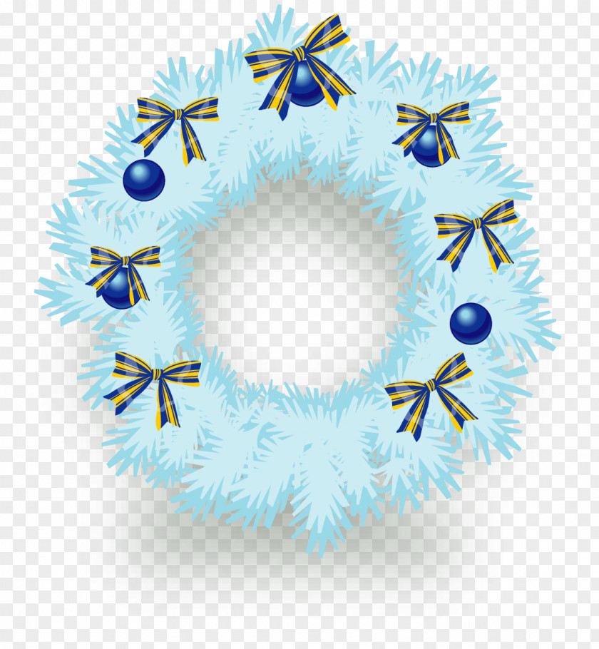 Vector Hand-painted Snowflake Ring Christmas Card PNG