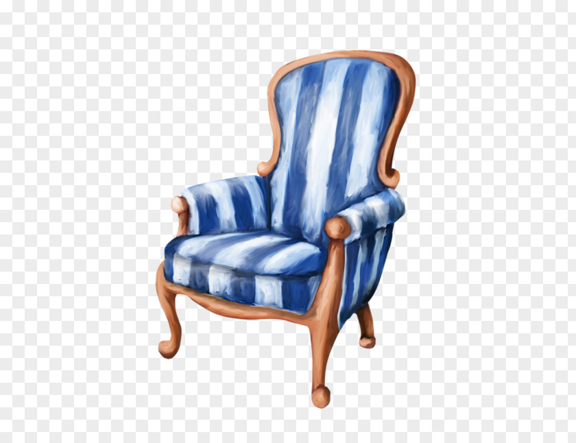 Blue Striped Chair Eames Lounge PNG