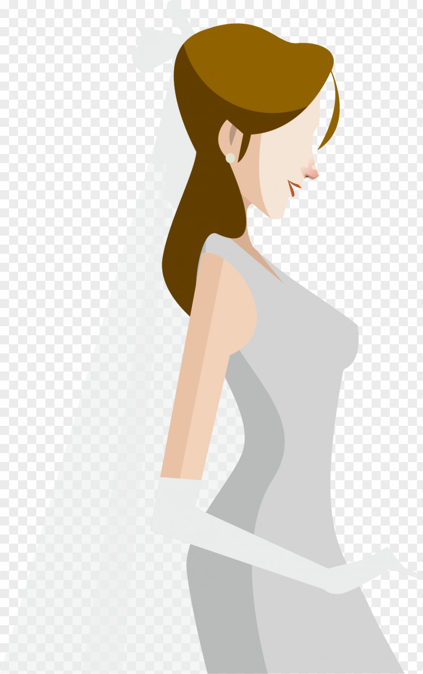 Shy Woman Wedding Finger Headgear Cartoon Beauty Illustration PNG
