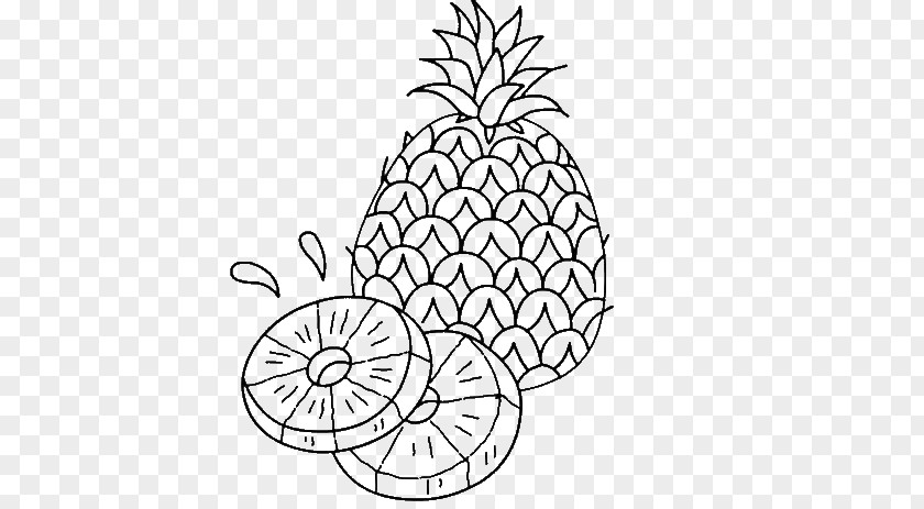 Pineapple Coloring Book Drawing Fruit Image PNG