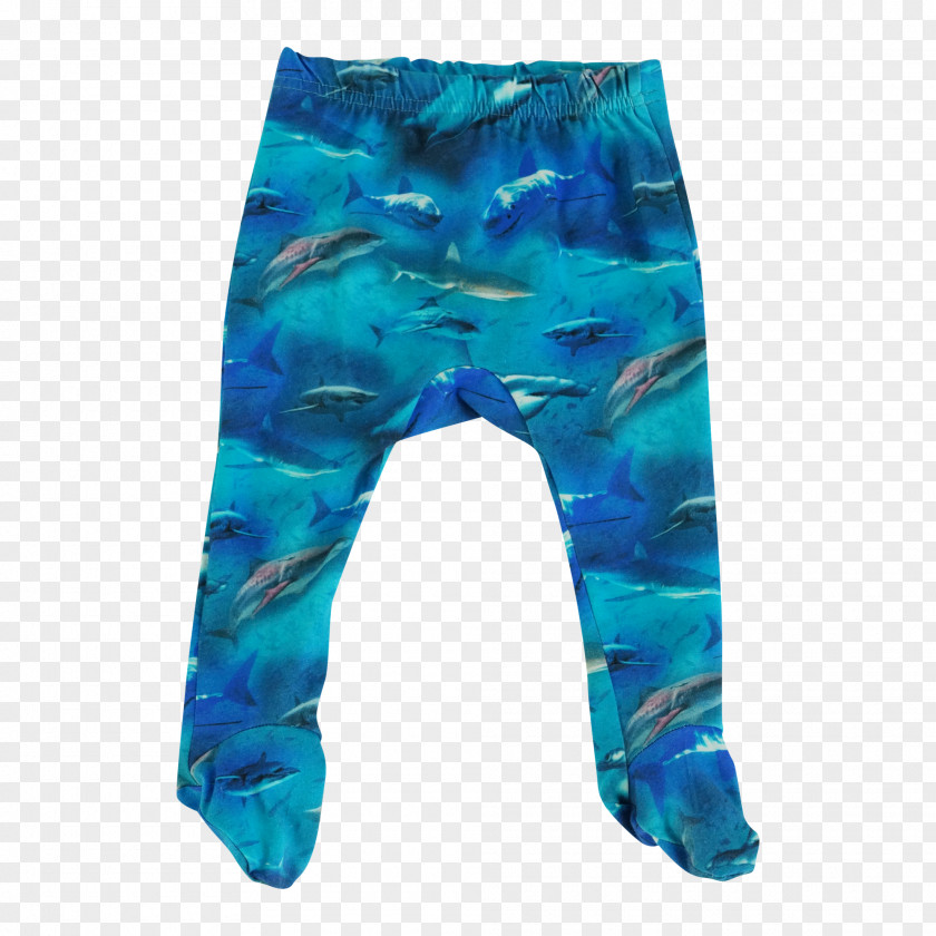 BABY SHARK Pants Foot Leggings Electric Blue Spandex PNG