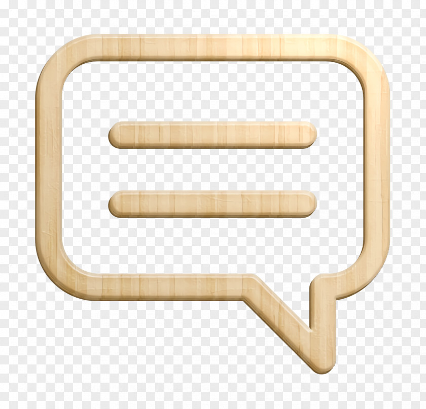 Brass Beige General UI Icon Speech Bubble With Text Lines Chat PNG