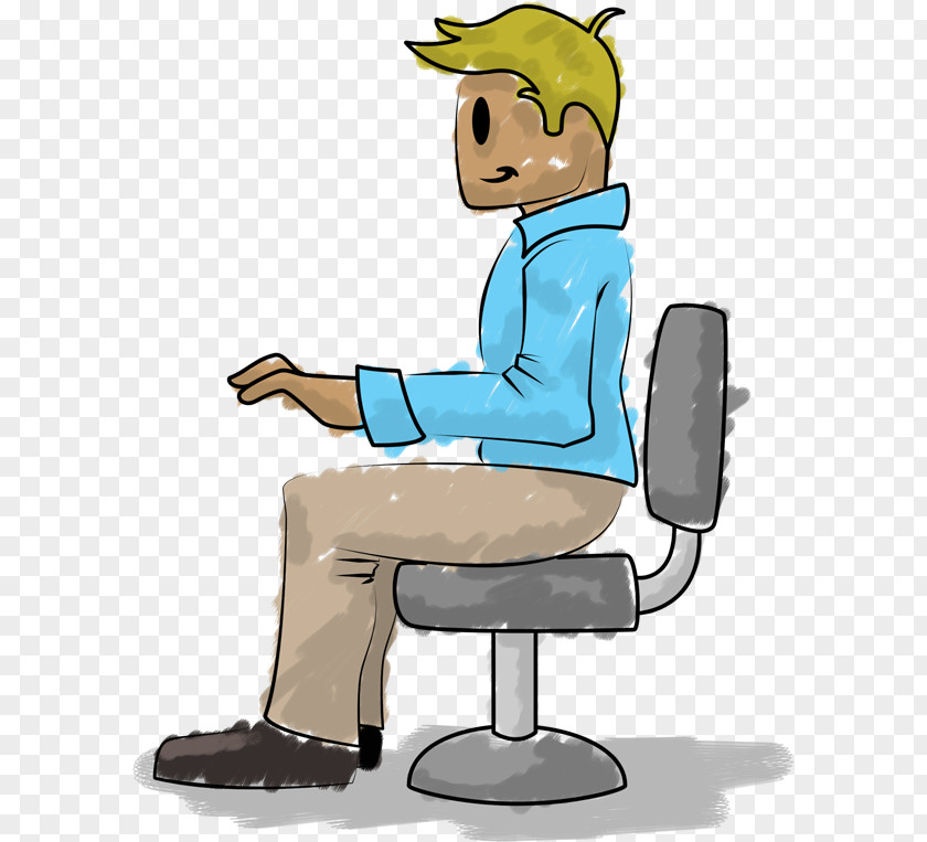 Office Chair Job Sitting Cartoon PNG