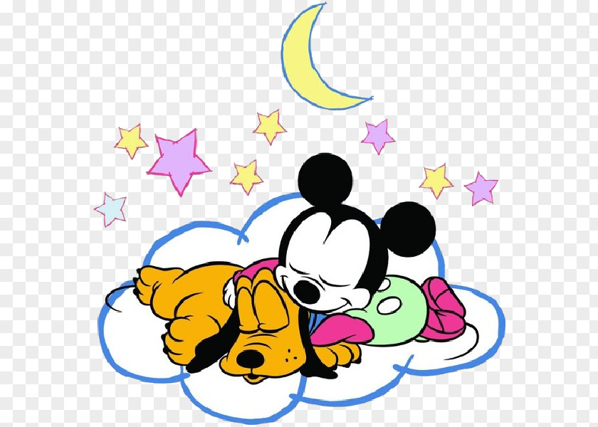 Sleeping Baby Pluto Minnie Mouse Mickey Daisy Duck Donald PNG