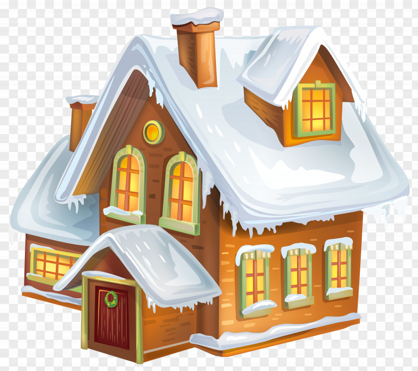 Christmas Winter House Transparent Clip Art Image Gingerbread PNG