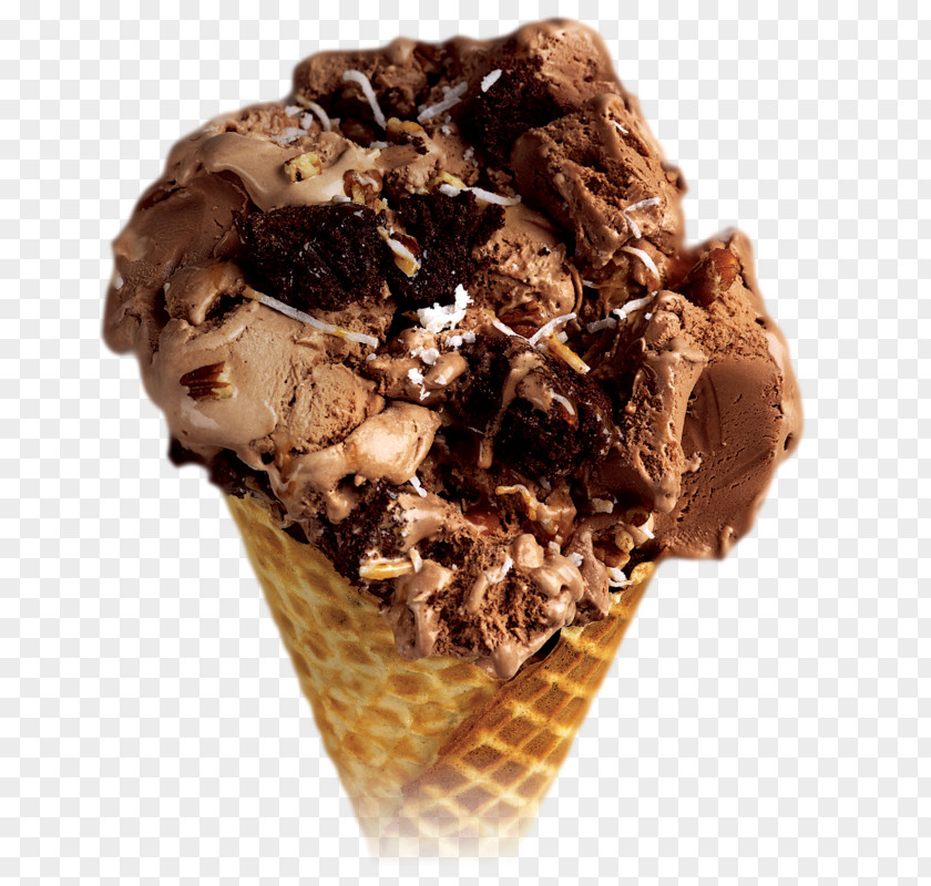 Iced Chocolate Ice Cream Sundae Cones Brownie PNG