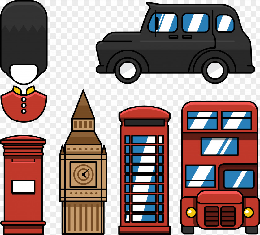 London Flat Decorative Elements Silhouette Icon PNG