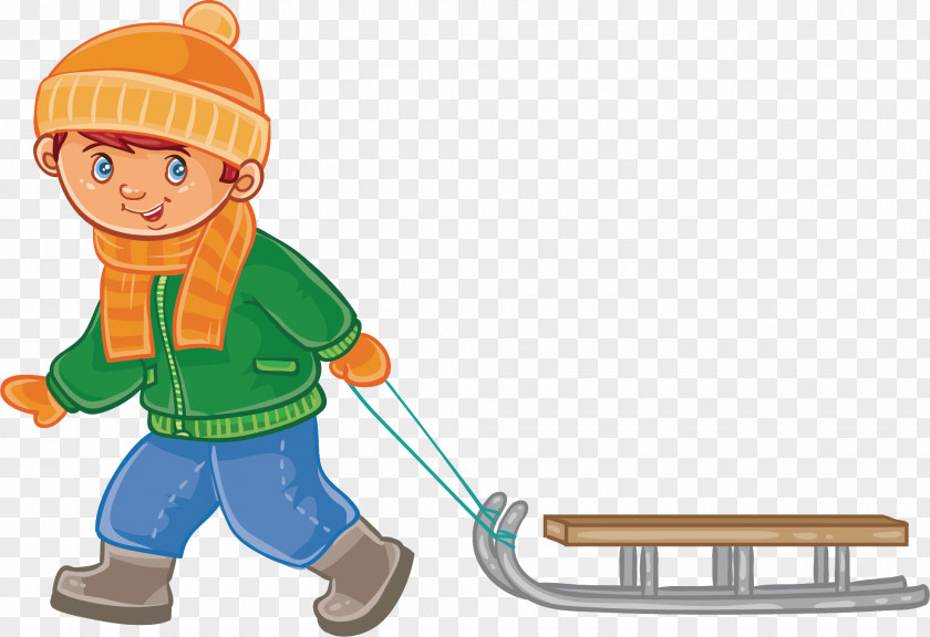 Skiing In Winter Illustration PNG