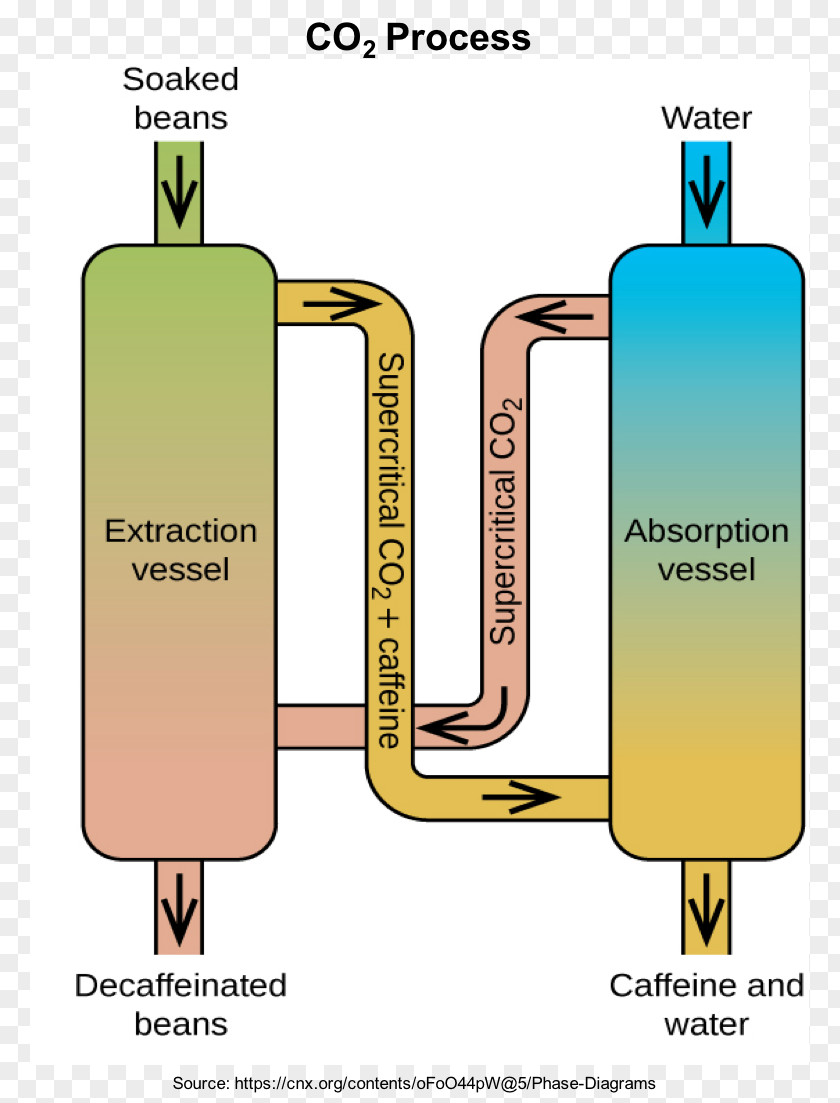 Coffee Beans Shading Phase Diagram Carbon Dioxide Gas Extraction PNG