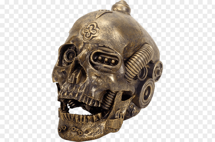 Skull Gold Head Metal Skeleton PNG