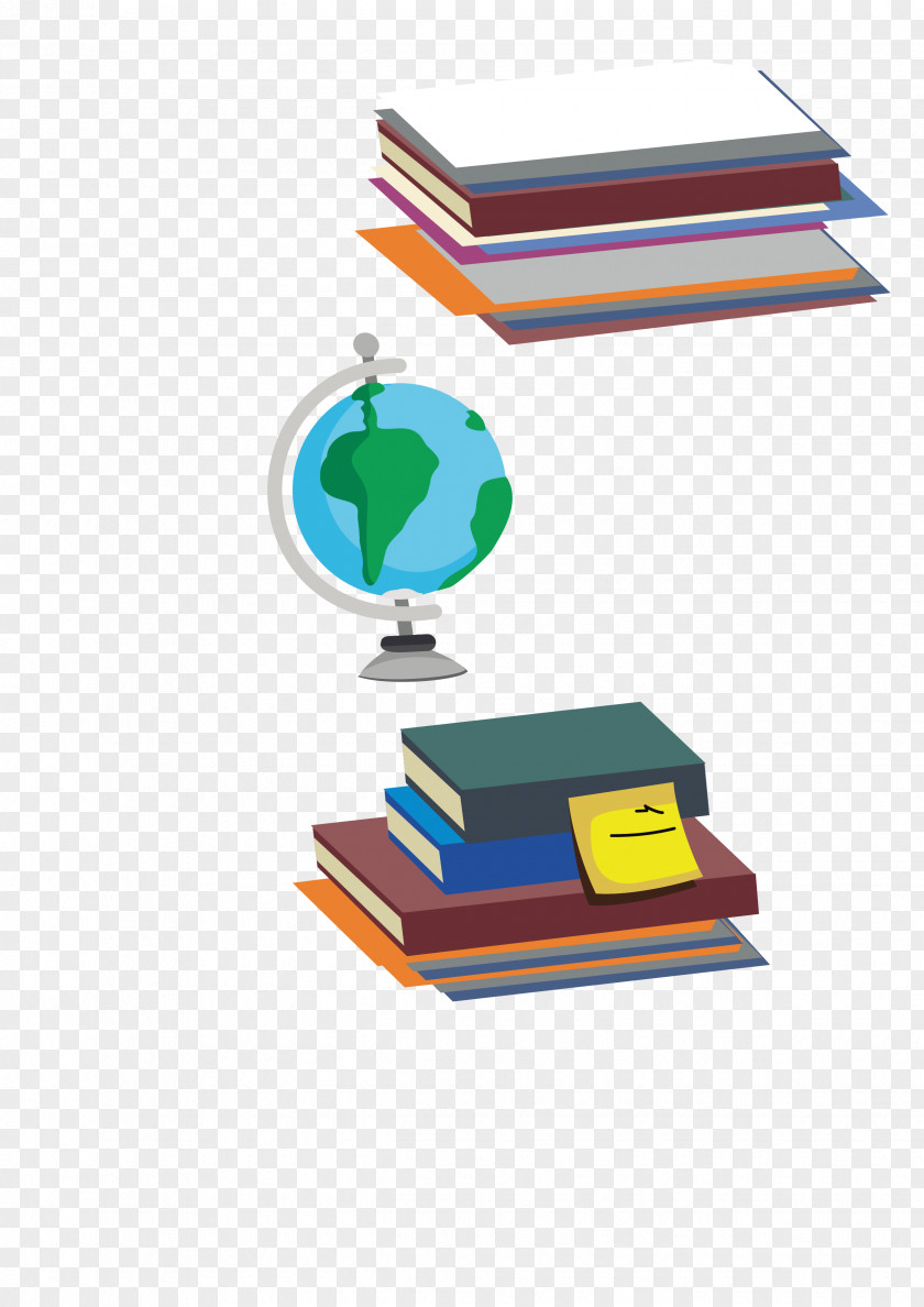 Class Teaching Books And Globe Clip Art PNG