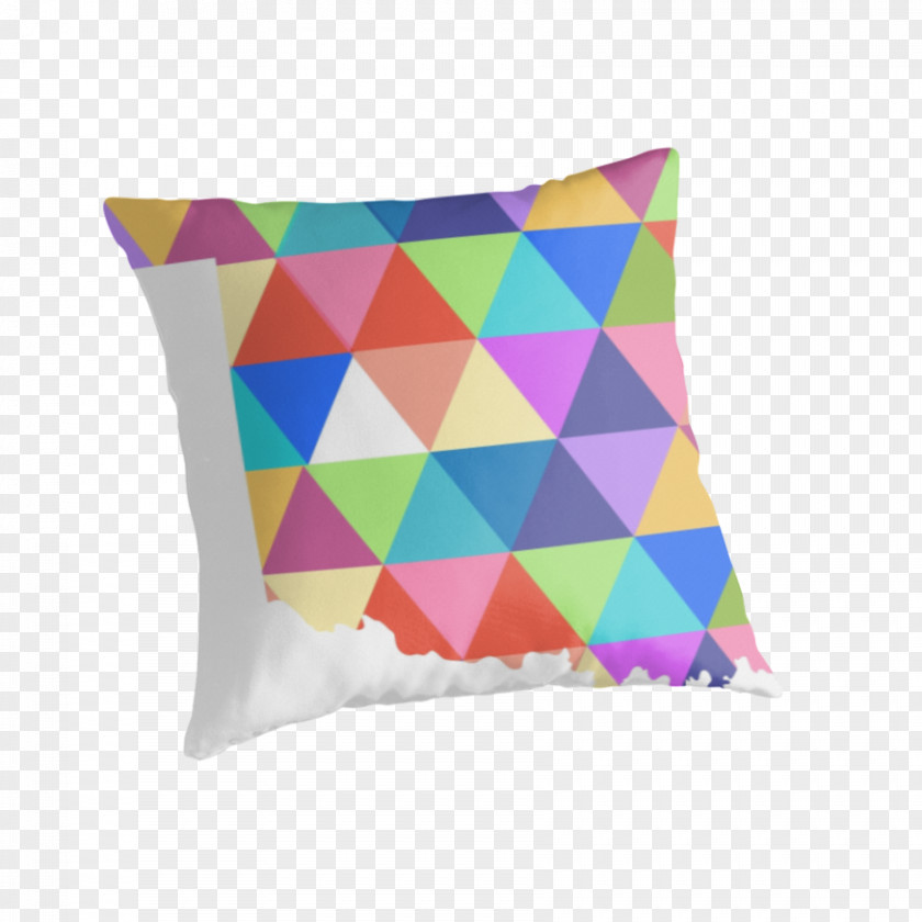 Colourful Triangles Number Throw Pillows Cushion Purple Violet PNG