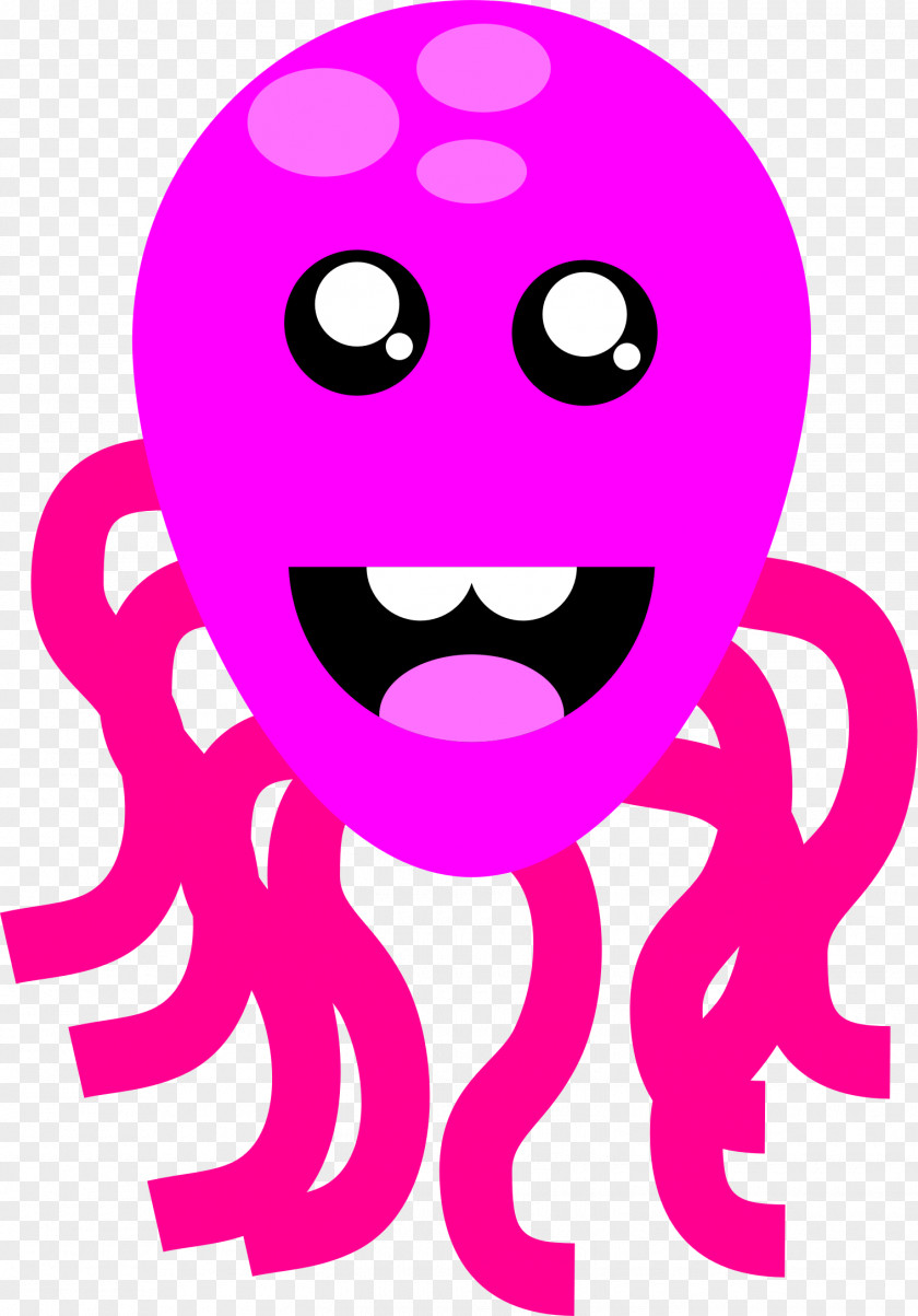 Cute Octopus Smiley Nose Mouth Cheek Clip Art PNG