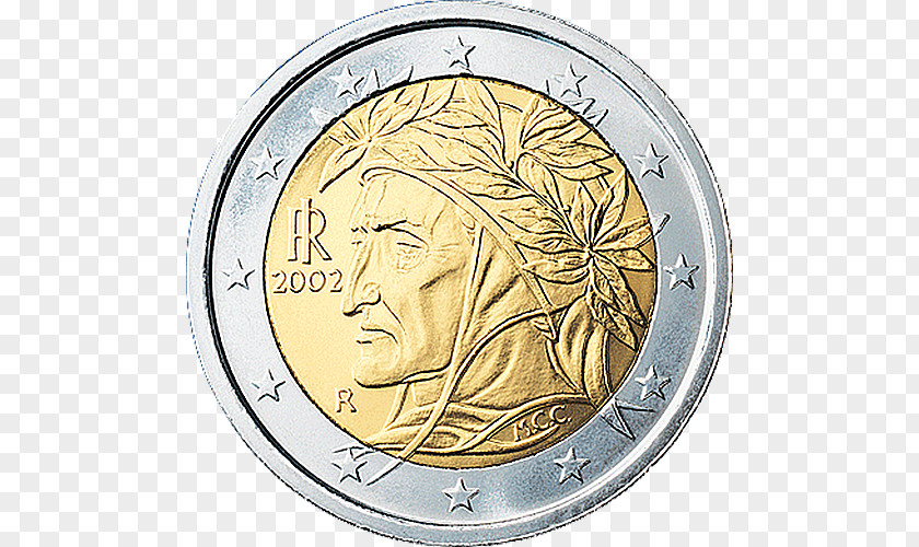 Euro 2 Coin Italian Coins PNG